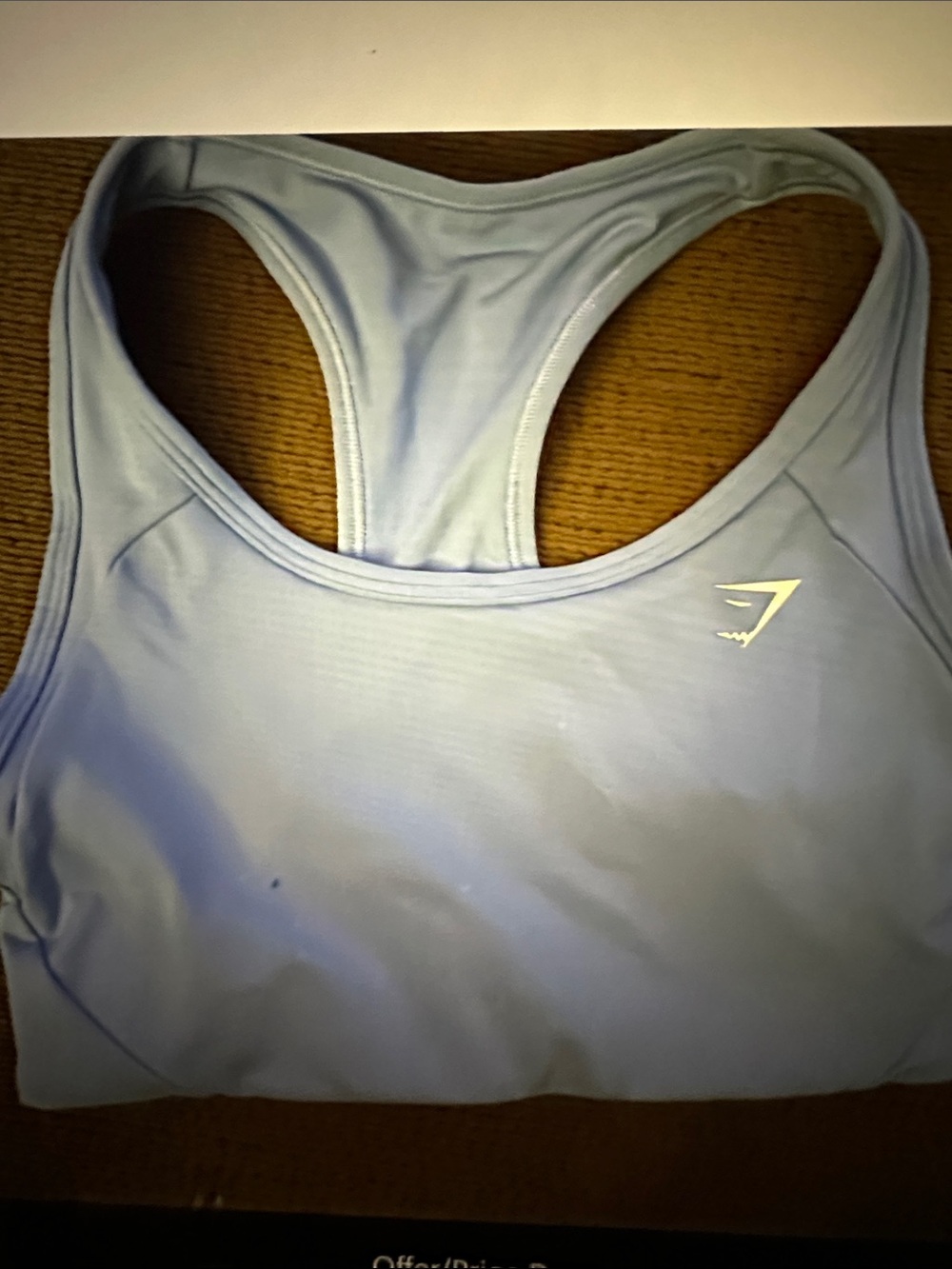 Gymshark Pale Blue Racerback Sports Bra with Logo
